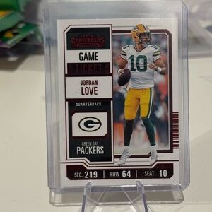 2023 Panini Contenders Jordan Love Red variation. Green Bay packers